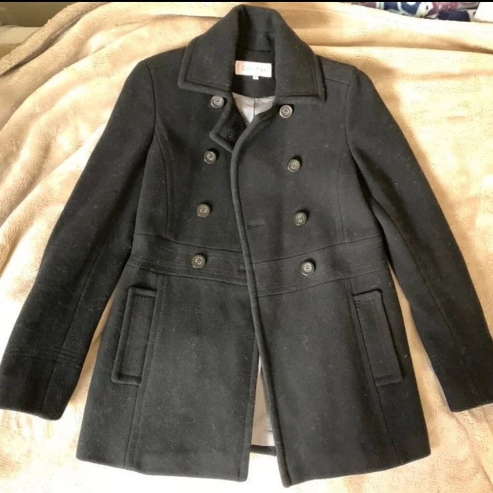 Calvin Klein double breasted wool peacoat